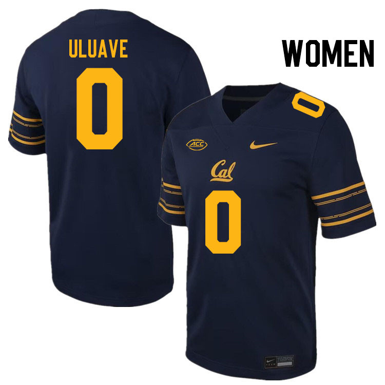 Women #0 Cade Uluave California Golden Bears ACC Conference College Football Jerseys Stitched Sale-N